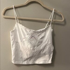 Edikted Mor White Camisole with Lace Accent